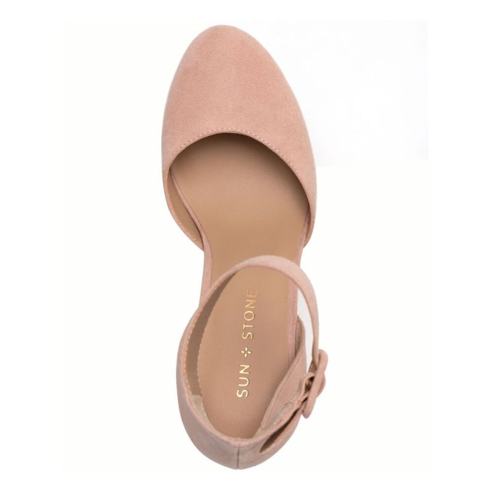 SUN STONE Womens Pink 1" Platform Estrella Round Toe Block Heel Pumps Shoes 11 M - Picture 3 of 5